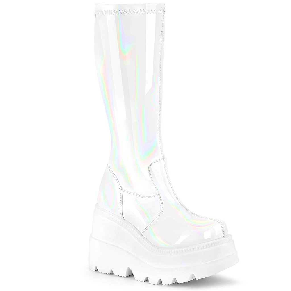 Bottines Demonia Shaker 65 Hologramme Femme - Blanche 48120-MUEQ